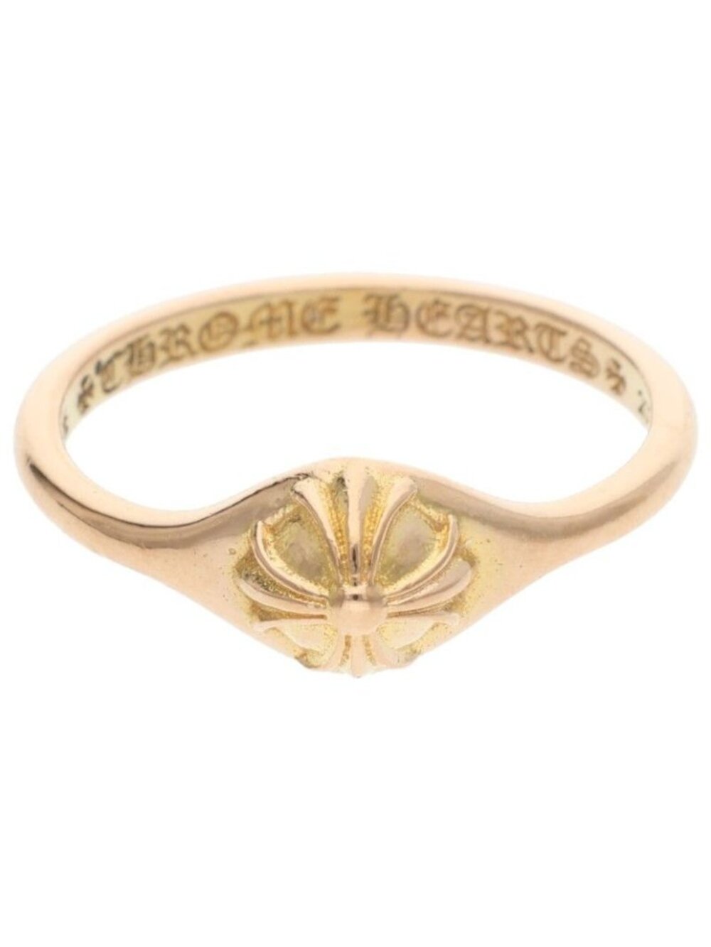 Chrome Hearts 22k Bubblgm Mini Half Bubblegum Cross Ball Gold Ring